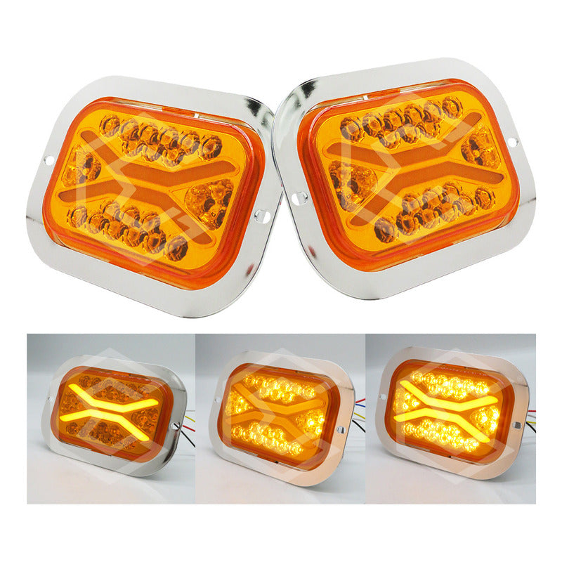 1 Plafon 24 Leds Rectangular Aro De Gel 4 Funciones 12-24v
