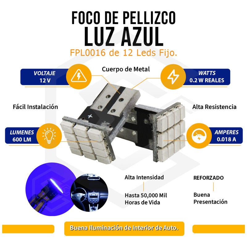 Par De Focos De Pellizco 12 Led Luz Interior Alta Intensidad