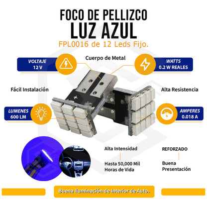 Par De Focos De Pellizco 12 Led Luz Interior Alta Intensidad