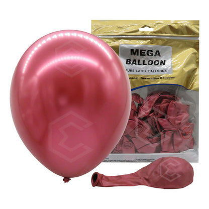Bolsa 50 Globos Rojo Vino Metalizado #10 Fiestas Bodas Latex Rojo Vino Metalizado
