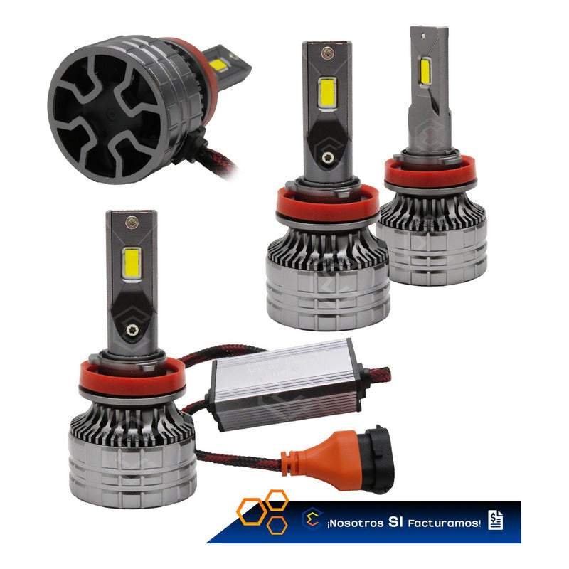 2 Focos 12led Csp Ambar H11 M65s Ventilador Alta Baja 31.4w H11 Ambar