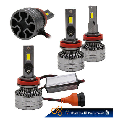 2 Focos 12led Csp Ambar H11 M65s Ventilador Alta Baja 31.4w H11 Ambar