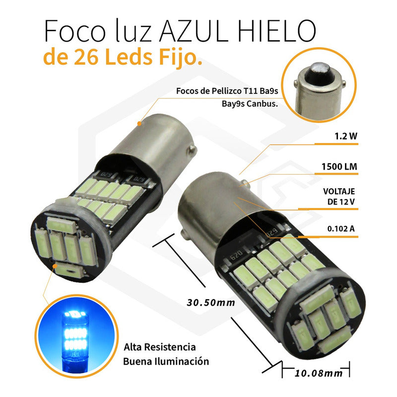 4 Focos De Pellizco 26 Led T11 Ba9s Bay9s Canbus 12v T