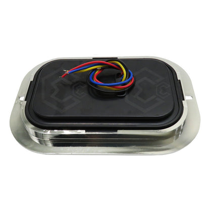 12 Plafón Calavera Rectangular 24 Led Bicel Cromado 12-24v
