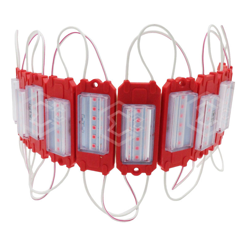 10 Módulo Rect 6led Mz-65 Alta Intensidad Color A Elegir 12v