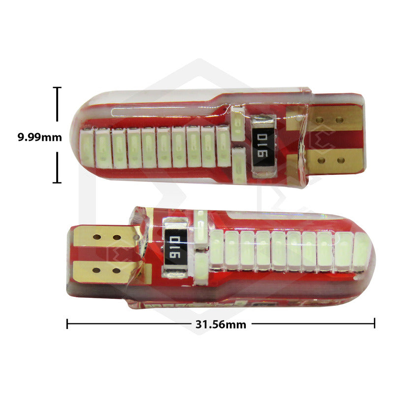 Par De Focos De Pellizco T10 W5w 24 Leds Canbus 12v Fijo