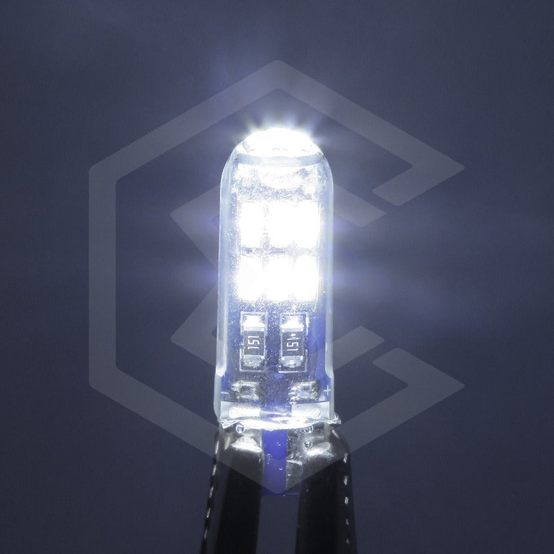 Kit De 10 Focos De Pellizco T10 15 Leds Encapsulado 3014 12v