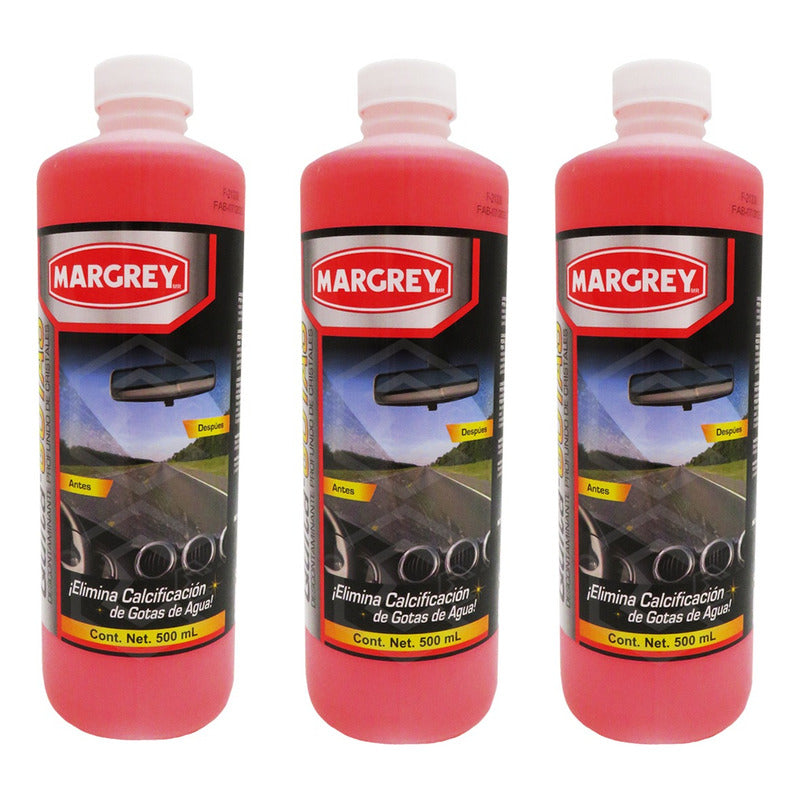 3 Quita Gotas Margrey Parabrisas Ventanales Vidrierias 500ml