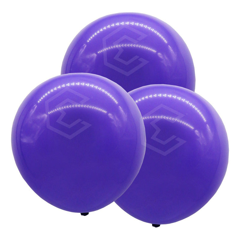 Bolsa 3 Globos Morado Uva Brillosos #36 Fiestas Bodas Latex Morado Uva Brilloso