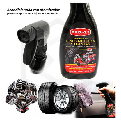 3 Limpiador De Rines Motor Llantas 600ml Excelente Acabado Blanco