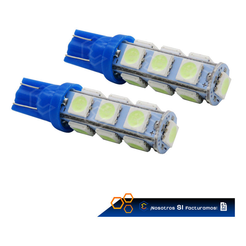 Kit 10 Focos Pellizco 13 Leds 5050 T10-158 Cuartos Stop 12v