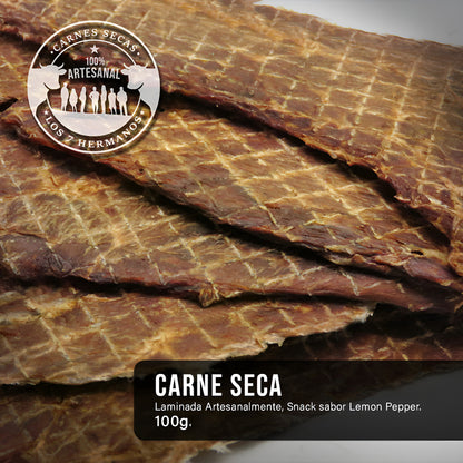 Carne Seca Laminada Artesanal De Res Lemon Pepper Snack 100g