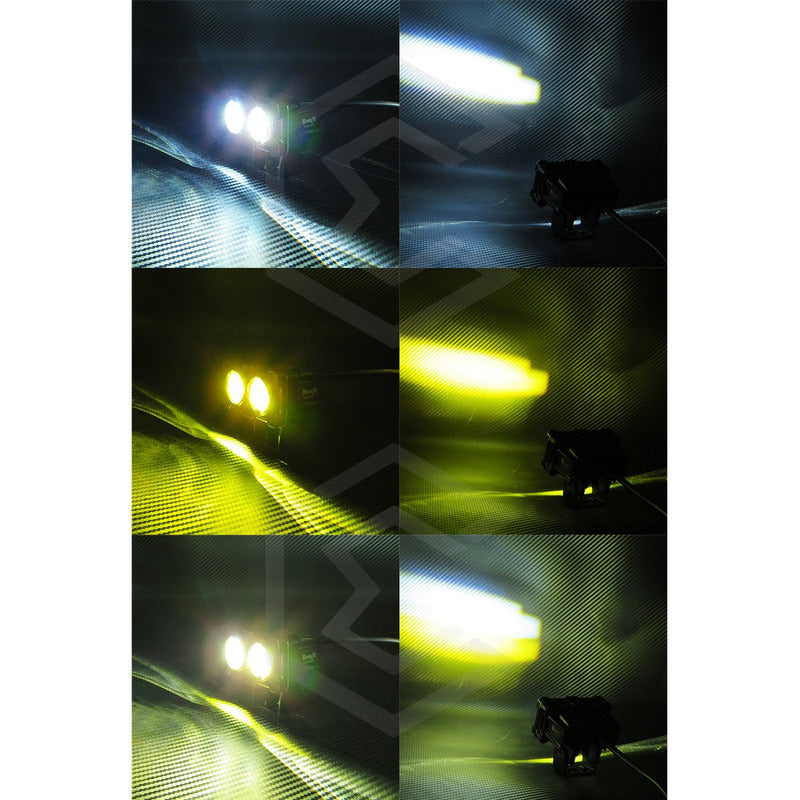 2 Faros Bicolor Moto 12 Hiperleds Lupa Fijo 24.500lm 12-24v