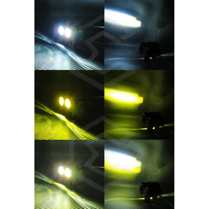 2 Faros Bicolor Moto 12 Hiperleds Lupa Fijo 24.500lm 12-24v