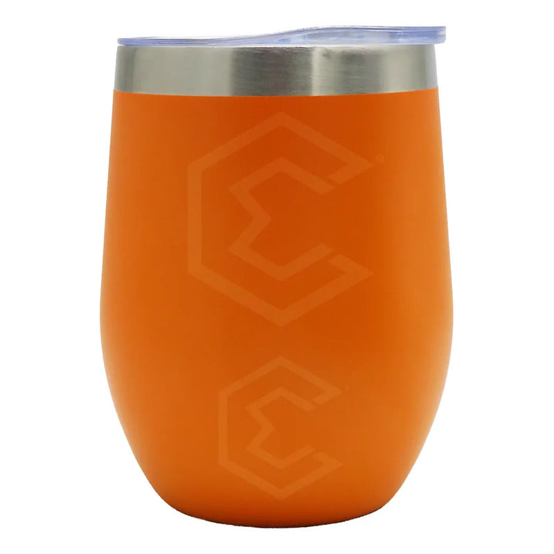 Termo Vaso Whiskero Personalizado Nombre O Logo Láser 12oz Naranja