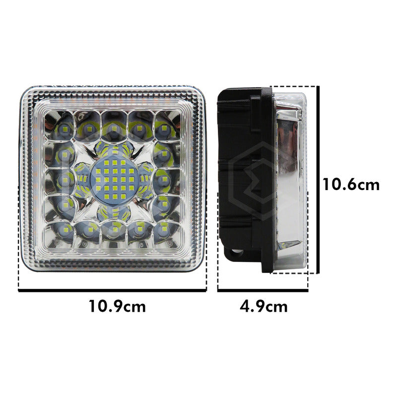 Par De Faros 77 Leds Auxiliares Luz Fija Aro De Luz 10-30v