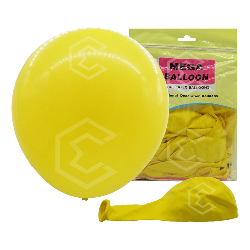 Bolsa 25 Globos Amarillo Brillosos #18 Fiestas Bodas Latex Amarillo Brilloso