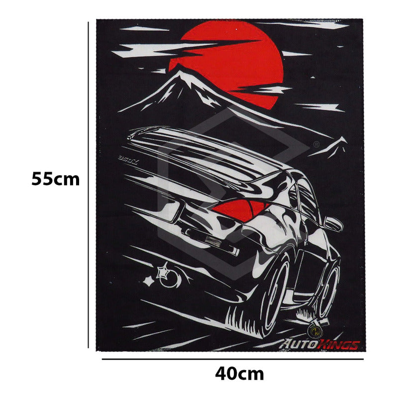 Toalla De Microfibra Para Auto Nissan 350z Negro-rojo 55x40