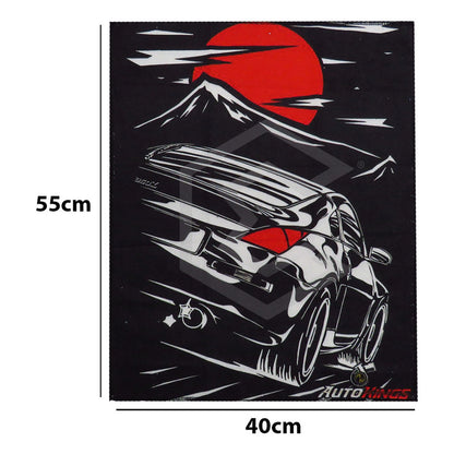 Toalla De Microfibra Para Auto Nissan 350z Negro-rojo 55x40
