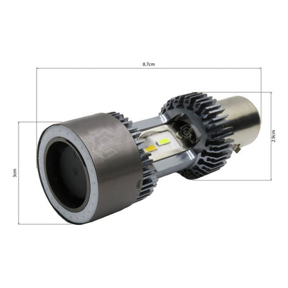 Foco Carro/moto Ba20d Csp Led Bicolor Ojo Ángel 2 Caras 22 W
