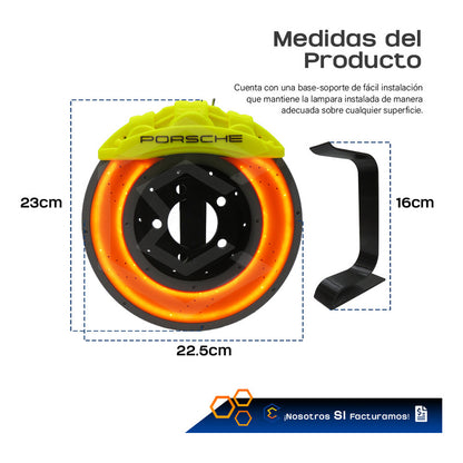 Lampara Led Disco Freno Porsche Caliper Decorativa 3d Petg