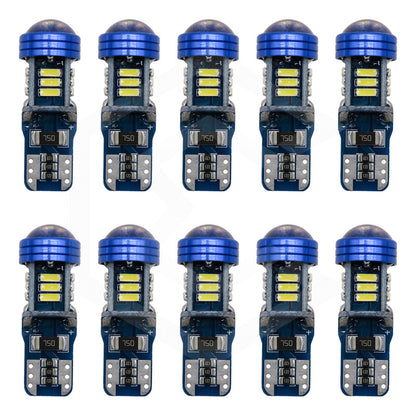 Kit 10 Focos De Pellizco T10 15 Led Canbus Con Lupa 4010 12v