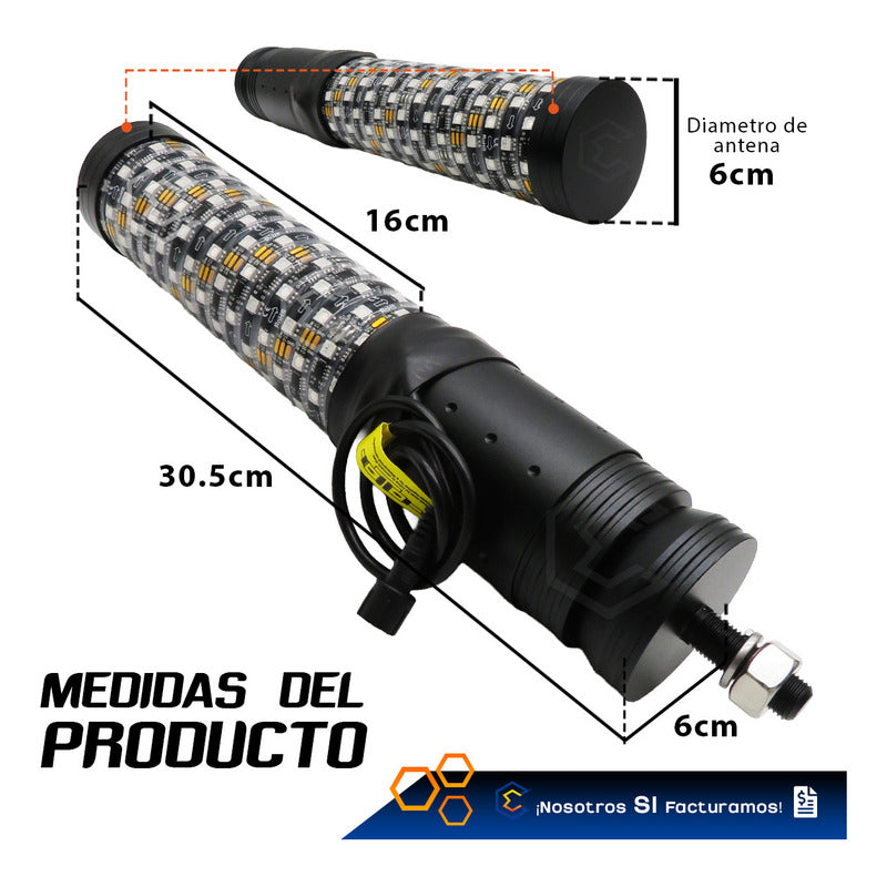 Antenas Led Rgb Bazooka Bluetooth App Rzr Can Am Atv 30.5cm Rgb