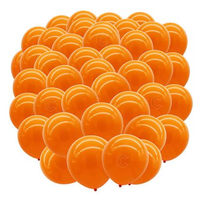 Bolsa 100 Globos Naranja Brillosos #10 Fiestas Bodas Latex