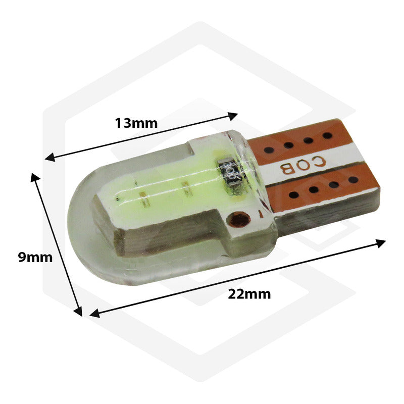 Kit 5 Pares  Focos Led Cob Pellizco T10 Silicon Auto Moto
