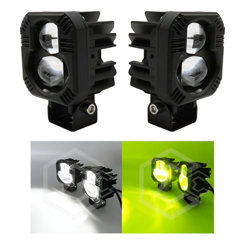 Faros Cuadrados Blanco/ámbar Fijo 15 Led 30w 6500lm 12-24v