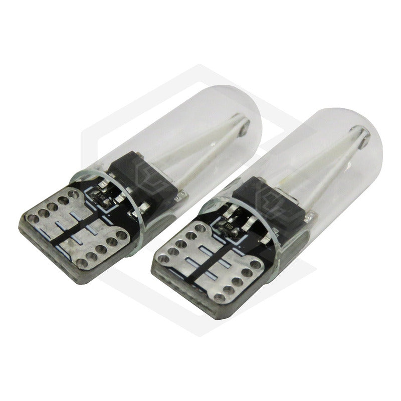 Kit 10 Foco De Pellizco Led Cob Vidrio Filamento Canbus T10