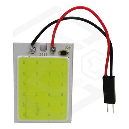 2 Placa Luz Interior Para Coche 24 48 Leds Cob 2 Adaptadores