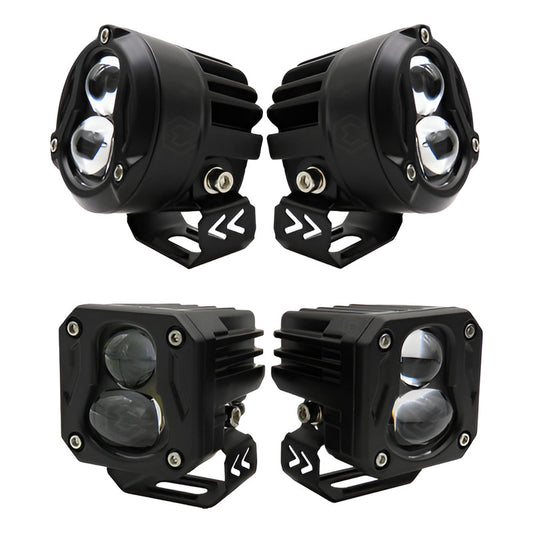 Faro Cuadrado O Redondo Lupa Bicolor 18,000lm 7 Led Uso Rudo