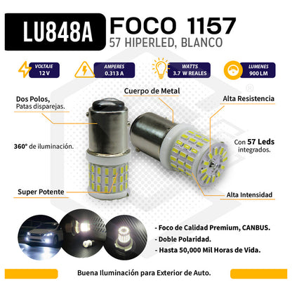10 Par Focos 1157 1034 2 Polos Canbus 57 Hiperled Fijo 12v