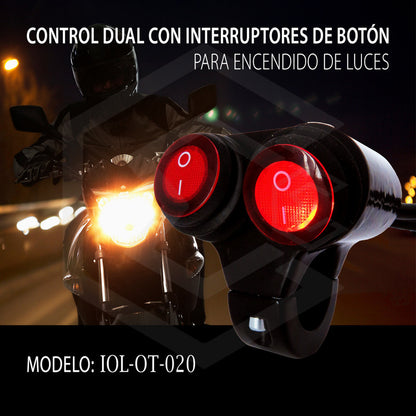 Switch Para Moto Doble Interruptor Para Luces Con Luz 1 Paso