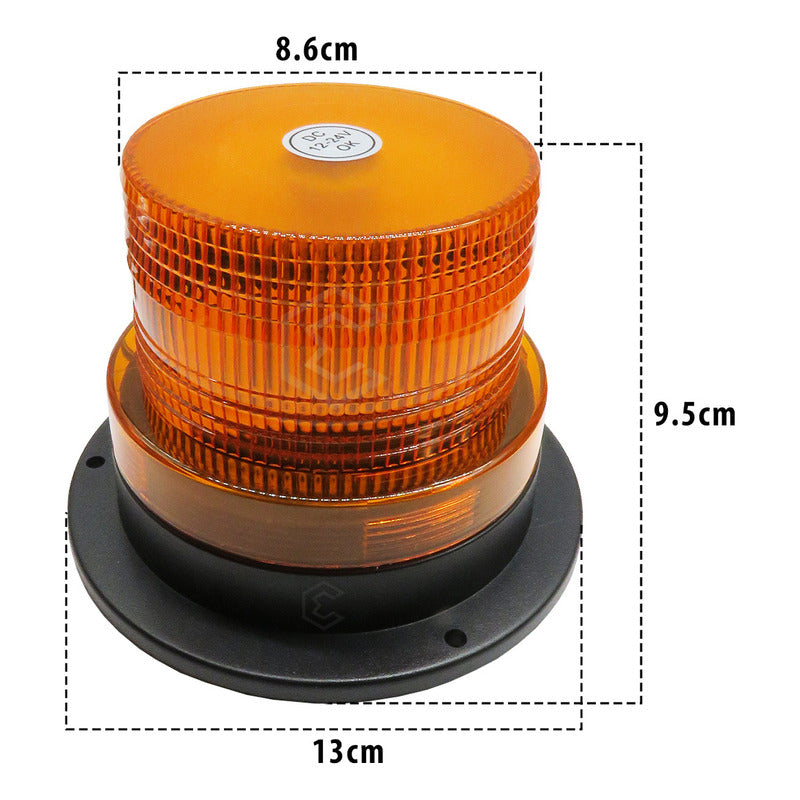 Torreta De Led Ambar Estrobo Uso Rudo Con Iman Ip67 12-24v