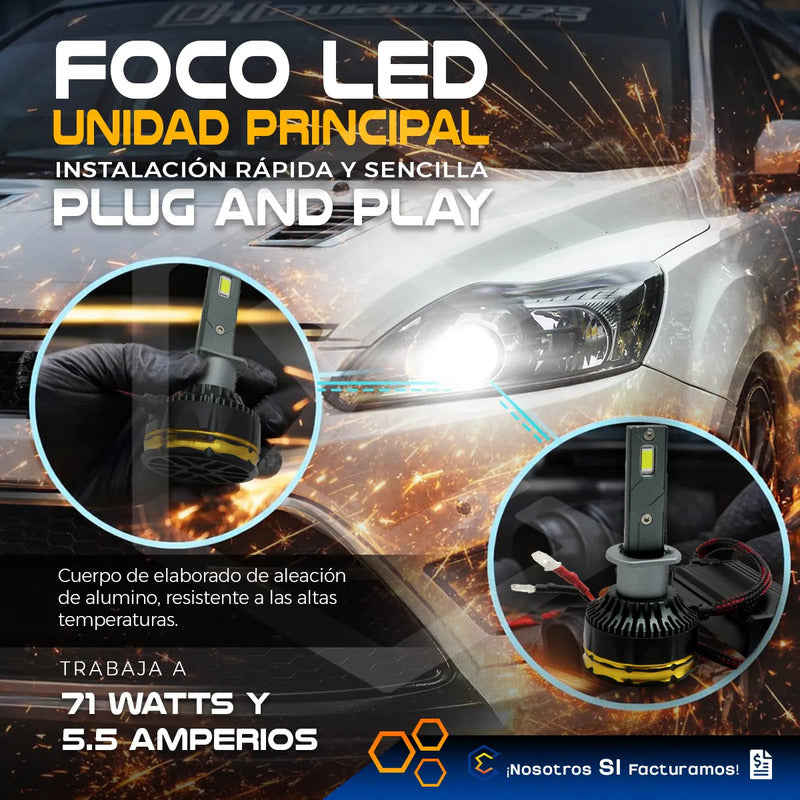 2 Focos Led H1 Canbus Ventilador Alta Baja 28000lm 71w 9-36v H1