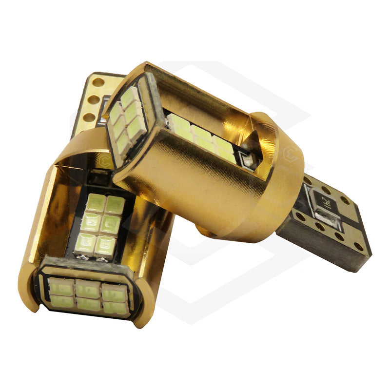 Kit De 10 Focos De Pellizco T10 18 Leds Canbus Aluminio 12v