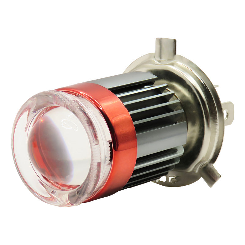 Foco Moto H4 Lupa Proyector Ba20d 24 Led Bicolor 4 Funcionet