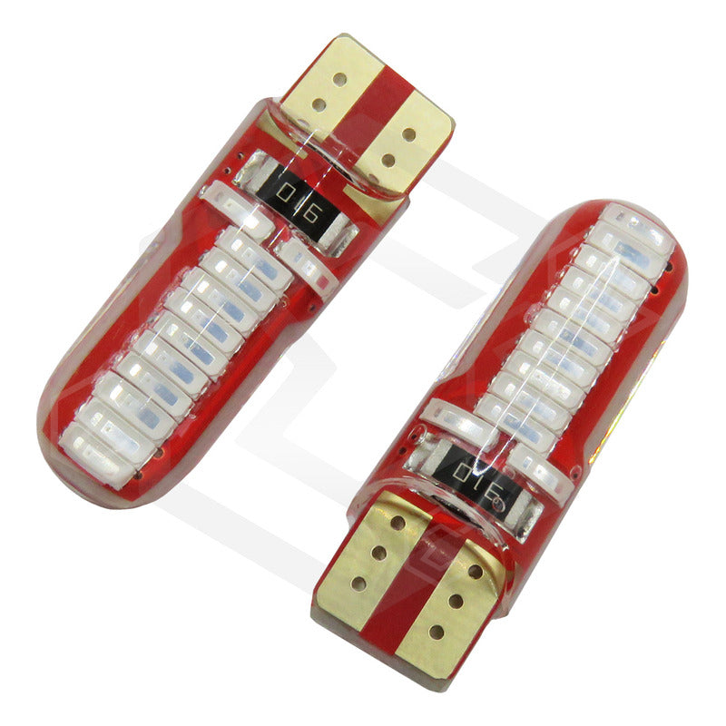 Par De Focos De Pellizco T10 W5w 24 Leds Canbus 12v Fijo