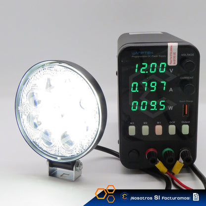 Par De Faros 9 Leds Redondo Luz Blanco Fija 4 Pulgada 9-30v Transparente