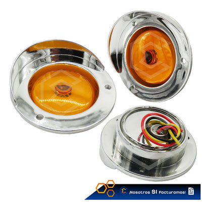 1 Plafon 9 Led Gel Redondo Bisel Cromo 2'' Estrobo 12-24v