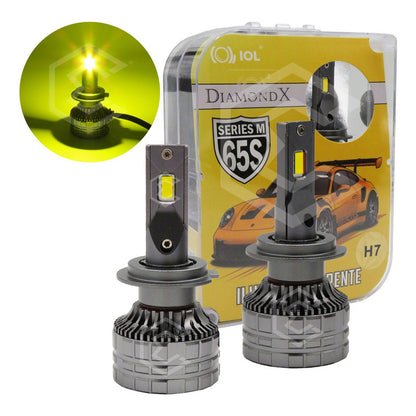 Kit Focos 12led Csp Ambar H7 M65s Ventilador Alta Baja 34.9w H7 Ambar