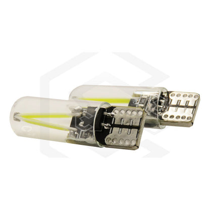 Par Focos De Pellizco Led Cob Vidrio Filamento Canbus T10 W5