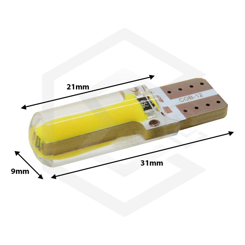Kit 5 Pares Focos Led Cob Grande Pellizco T10 Silicon Auto