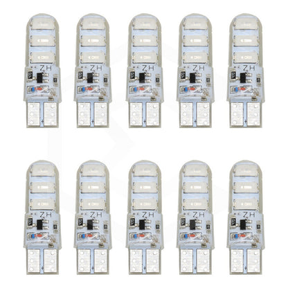 Kit 10 Focos Pellizco Gel T10 Fijo + Estrobo 6 Leds Canbus