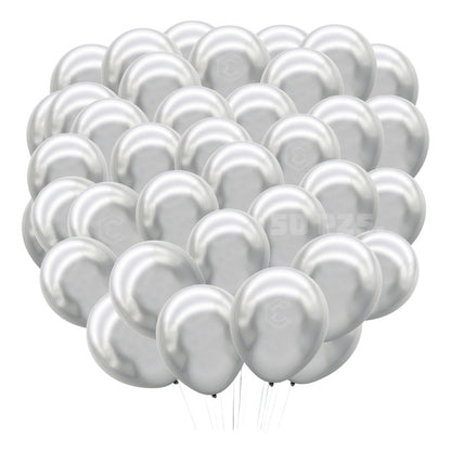 Bolsa 50 Globos Plata Metálico #10 Fiestas Y Bodas Latex