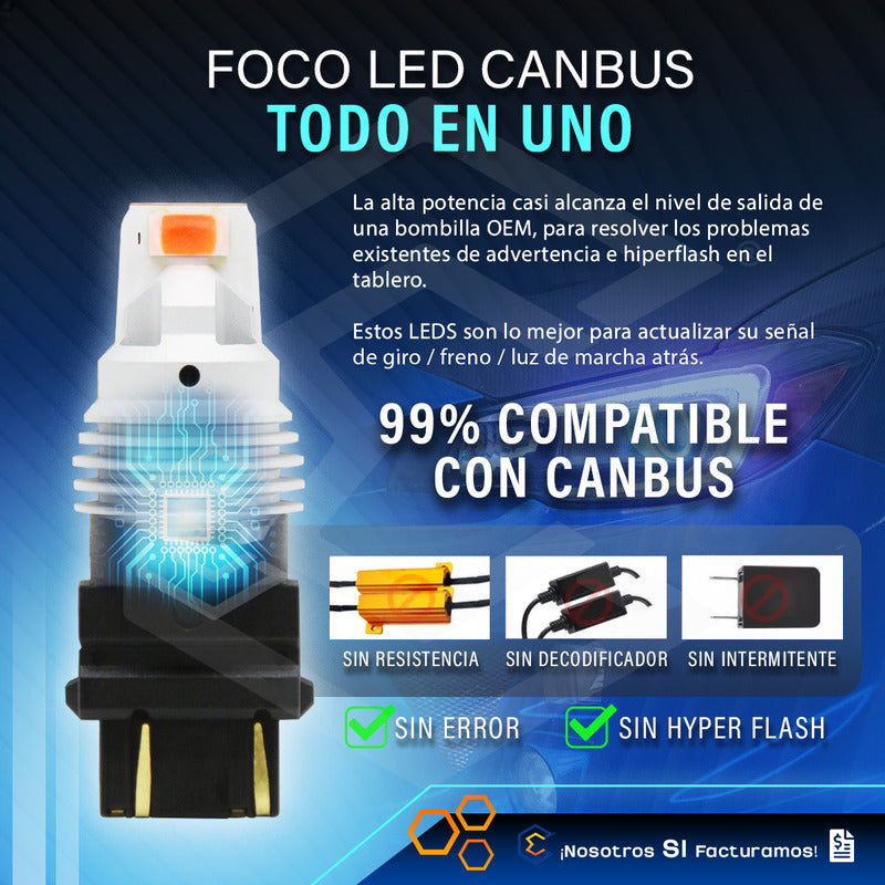 Par De Focos 3157 12 Leds Csp Canbus Fijo 10-60v 10w 1100lm