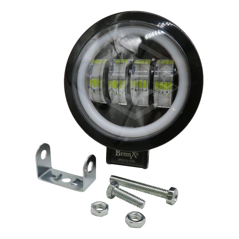 Par Faros Redondo 4 Hiper Lupa Ojo Ángel Gel Cob Estrobo