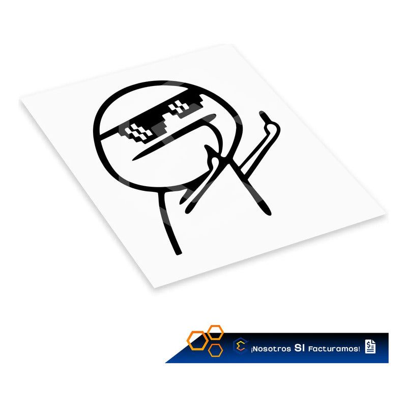 Calcomanía Monito Whatsapp Negro Sticker Vinil Auto Moto 8cm